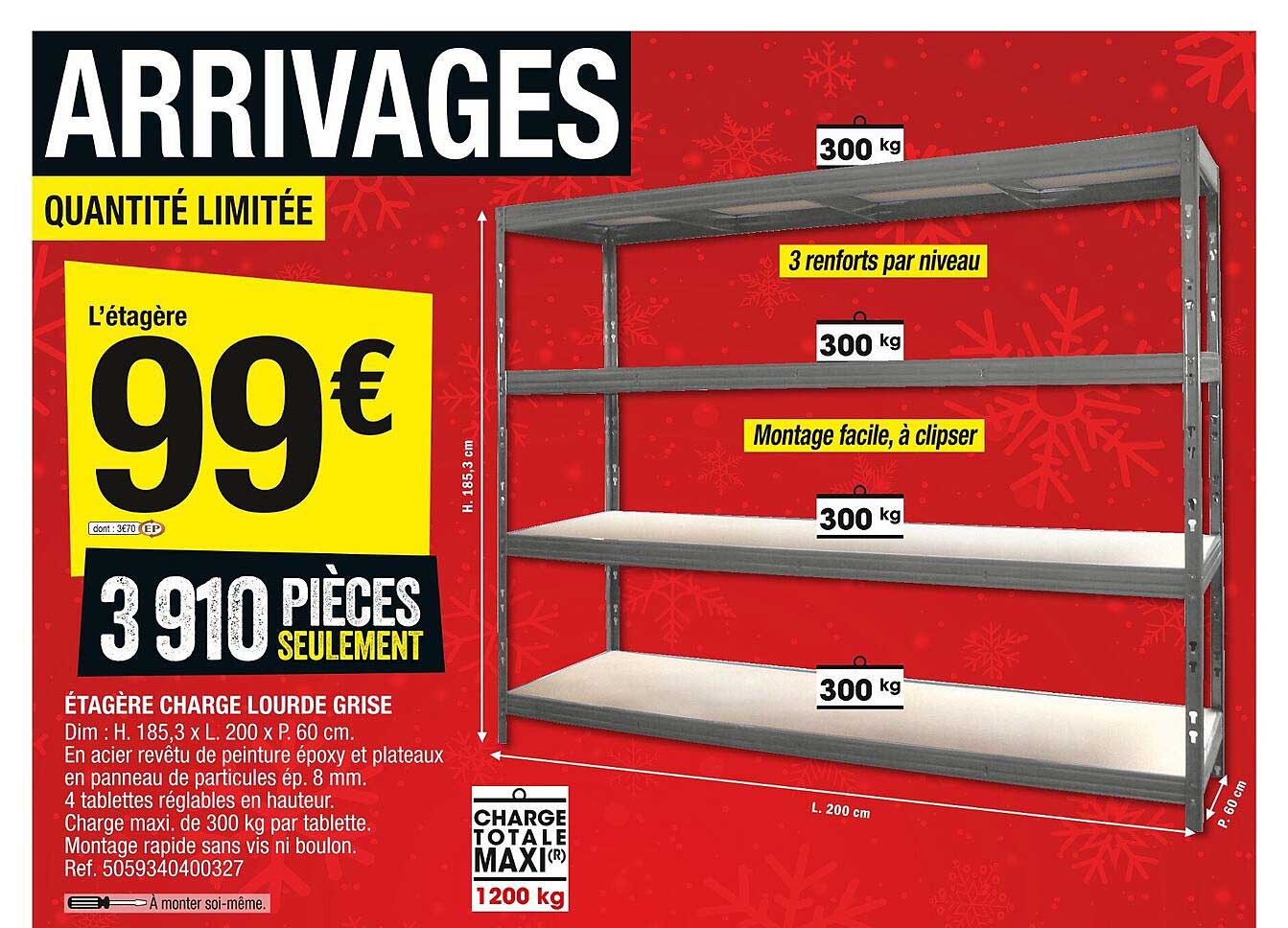 étagère Charge Lourde Grise