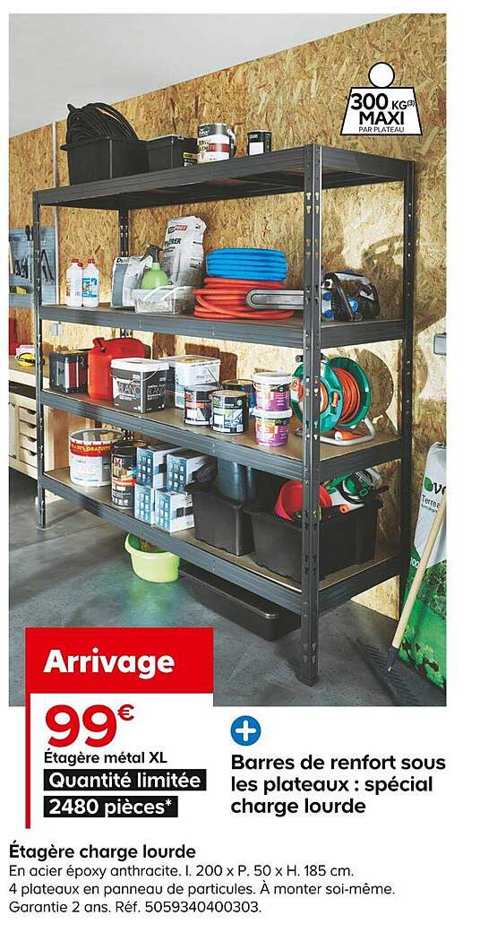 étagère métal xl charge lourde