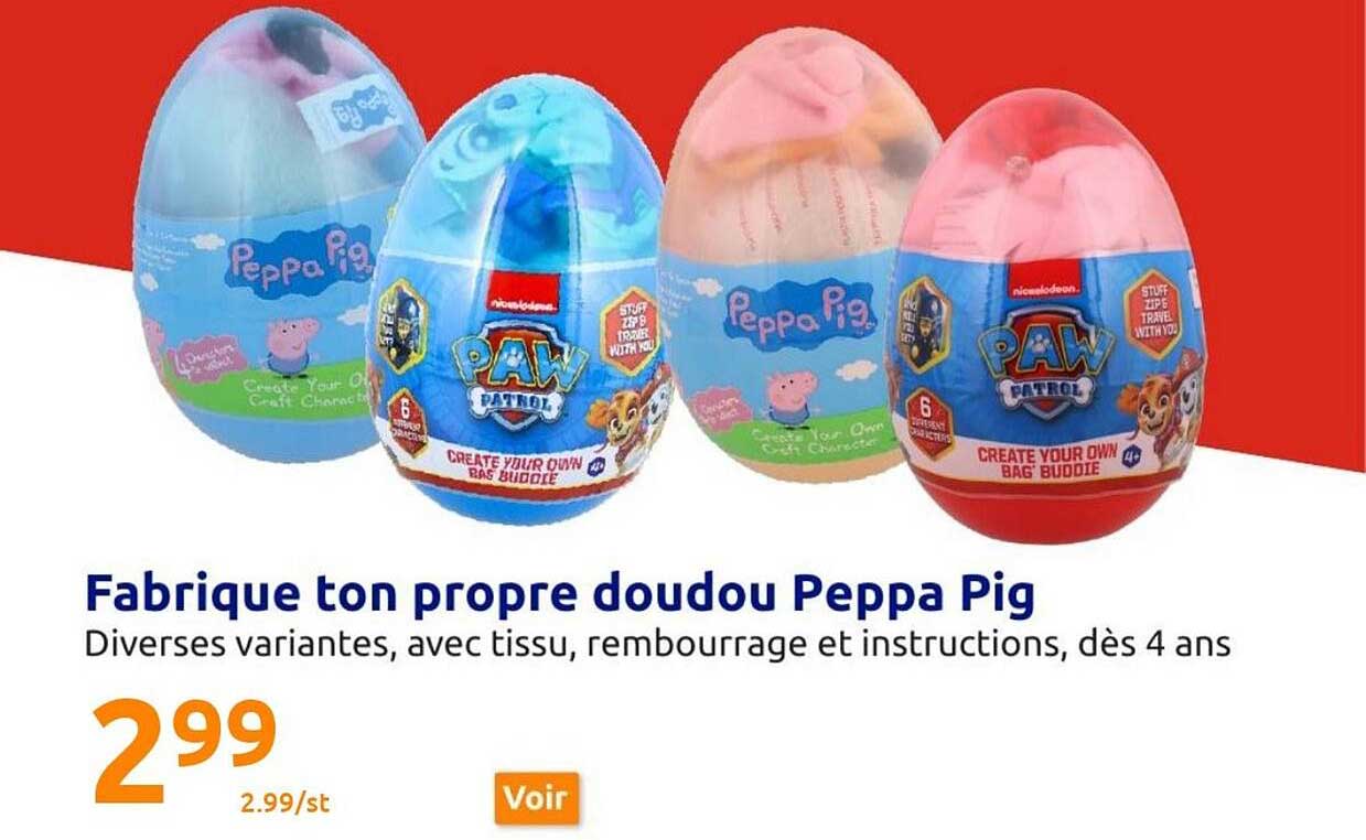 fabrique ton propre doudou peppa pig