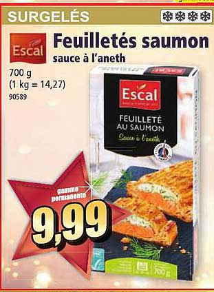 feuilletés saumon sauce à l'aneth escal
