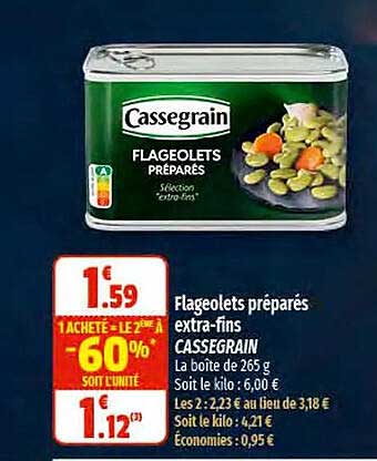 Flageolets Préparés Extra-fins Cassegrain