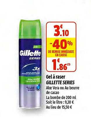 gel à raser gillette séries