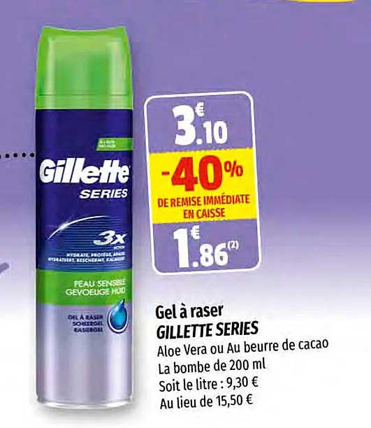 gel à raser gillette séries