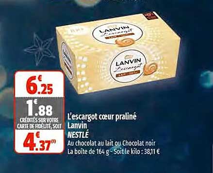 l'escargot cœur praliné lanvin nestlé