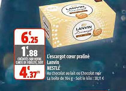 l'escargot cœur praliné lanvin nestlé