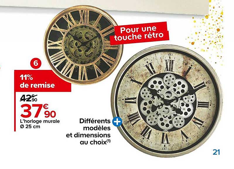 l'horloge murale ø 25 cm