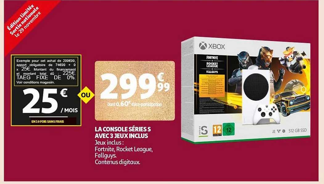 la console séries s avec 3 jeux inclus
