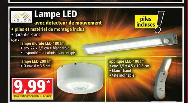 lampe led avec détecteur de mouvement i-glow