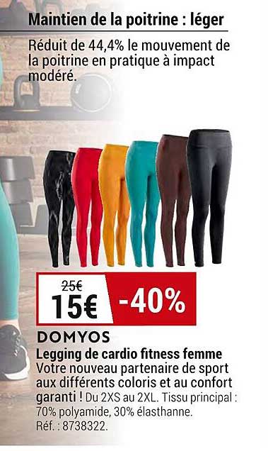 legging de cardio fitness femme domyos