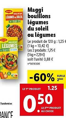 Maggi Bouillons Légumes Du Soleil Ou Légumes