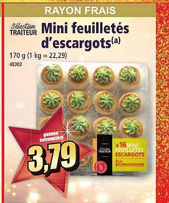 mini feuilletés d'escargots sélection traiteur