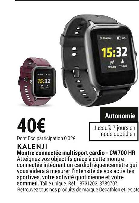 montre connectée multisport cardio - cw700 hr kalenji