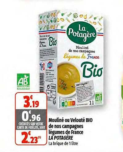 Mouliné Ou Velouté Bio De Nos Campagnes Légumes De France La Potagère