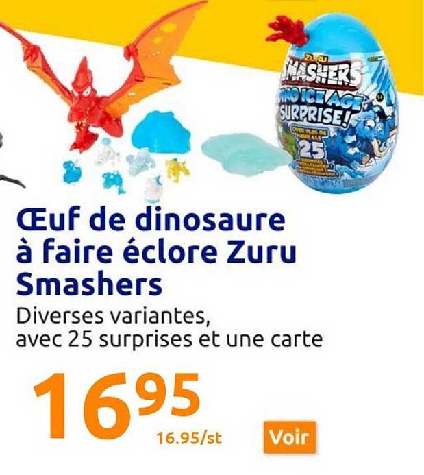 œuf de dinosaure à faire éclore zuru smashers