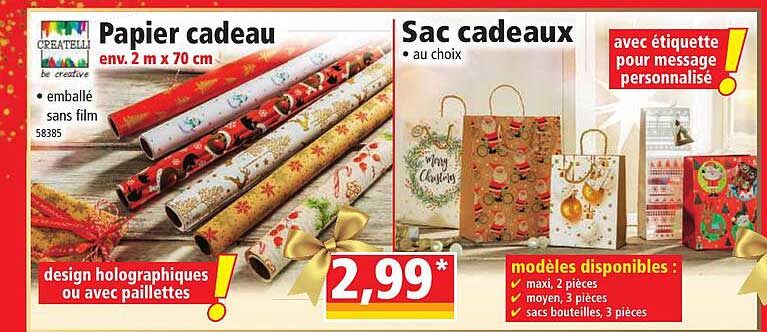 papier cadeau createlli, sac cadeaux createlli