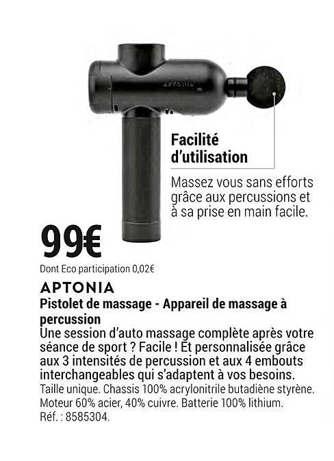 pistolet de massage - appareil de massage à percussion aptonia