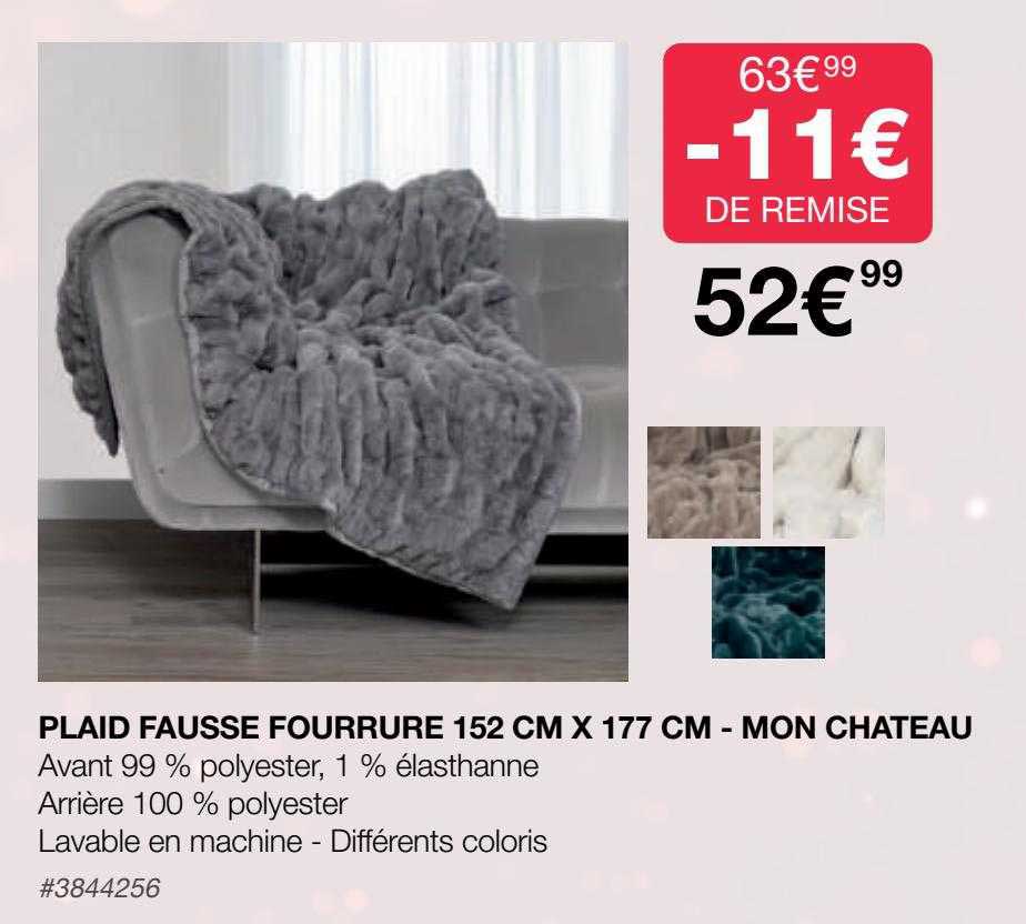 Plaid Fausse Fourrure 152 Cm X 177 Cm - Mon Château