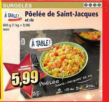 poêlée de saint-jacques et riz à table !