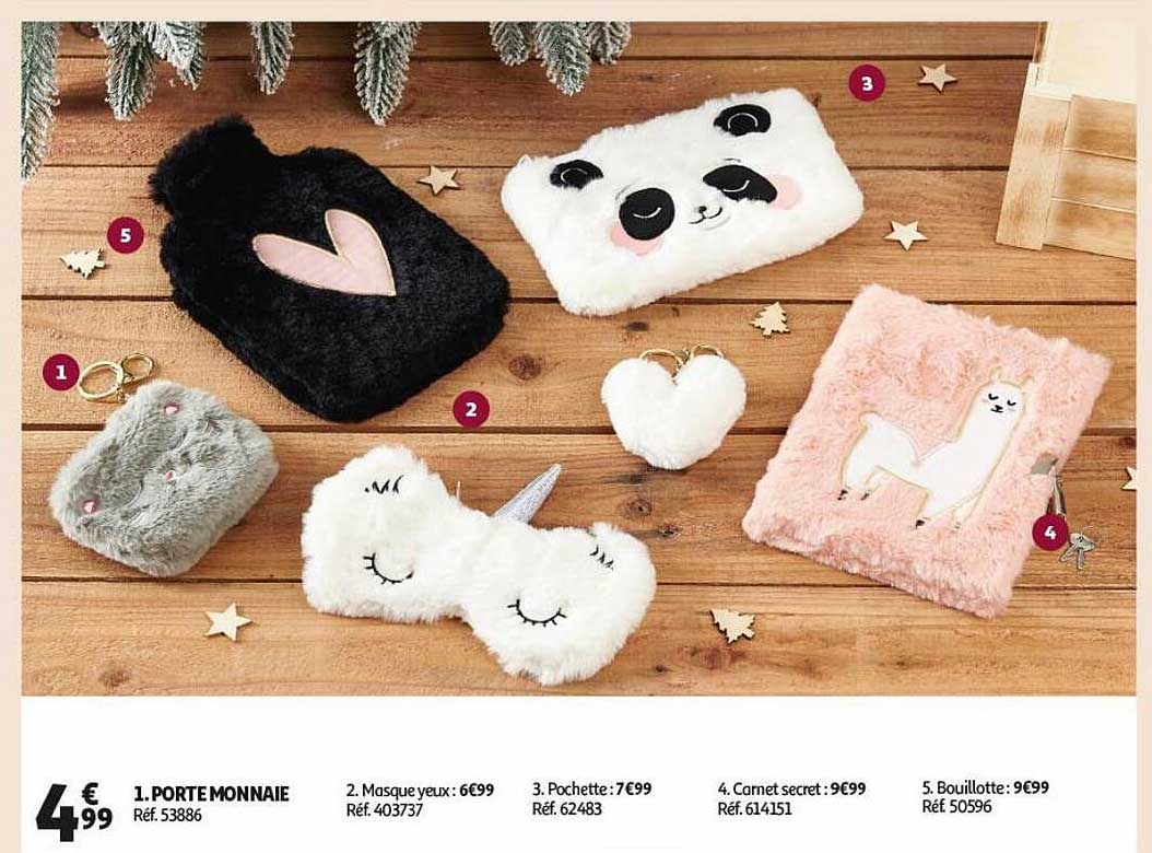 porte monnaie, masque, pochette, carnet secret, bouillotte