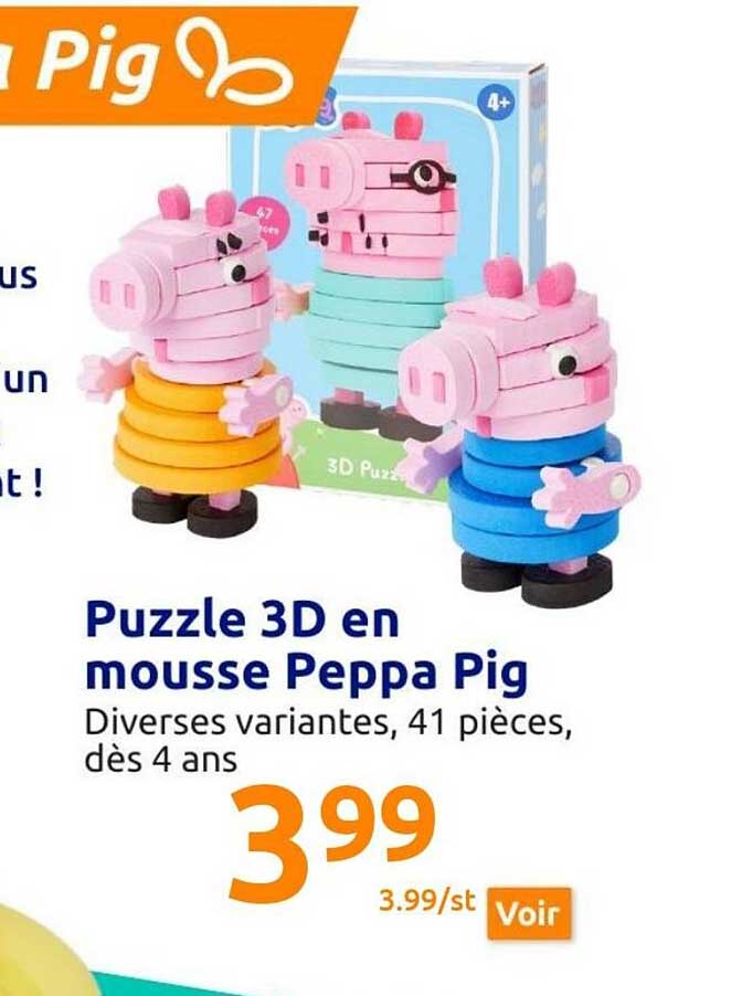 puzzle 3d en mousse peppa pig