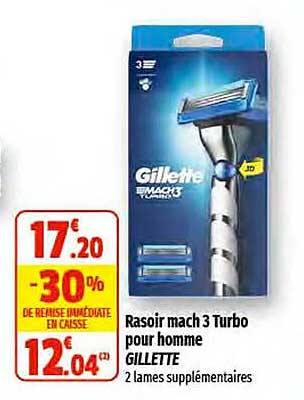 rasoir mach 3 turbo pour homme gillette