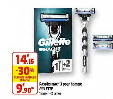 rasoirs mach 3 pour homme gillette