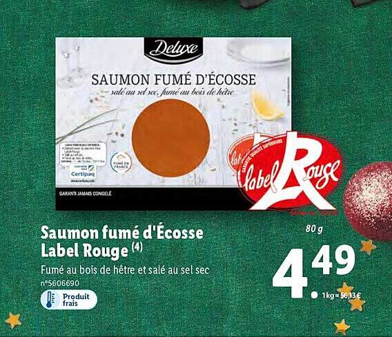 saumon fumé d'écosse label rouge deluxe
