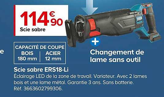 scie sabre ers18-li erbauer