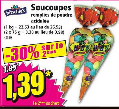 soucoupes remplies de poudre acidulée hitschie's