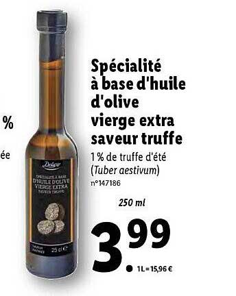 Spécialité à Base D'huile D'olive Vierge Extra Saveur Truffe Deluxe