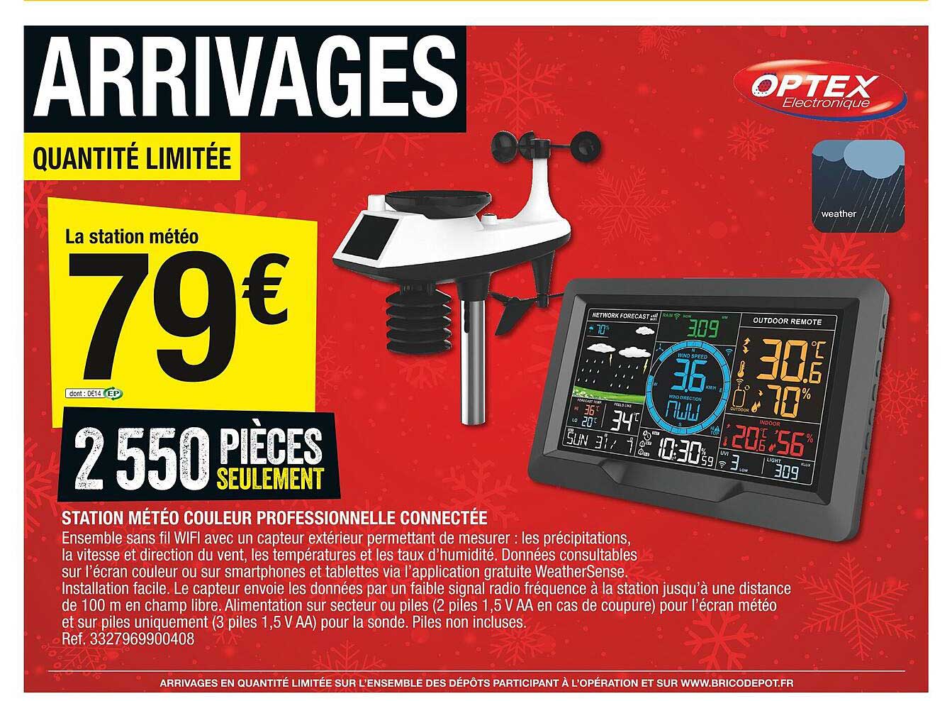 station météo couleur professionnelle connectée optex