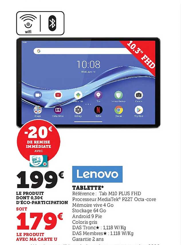 tablette 10.3" fhd lenovo
