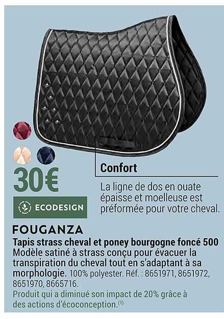 tapis strass cheval et poney bourgogne foncé 500 fouganza