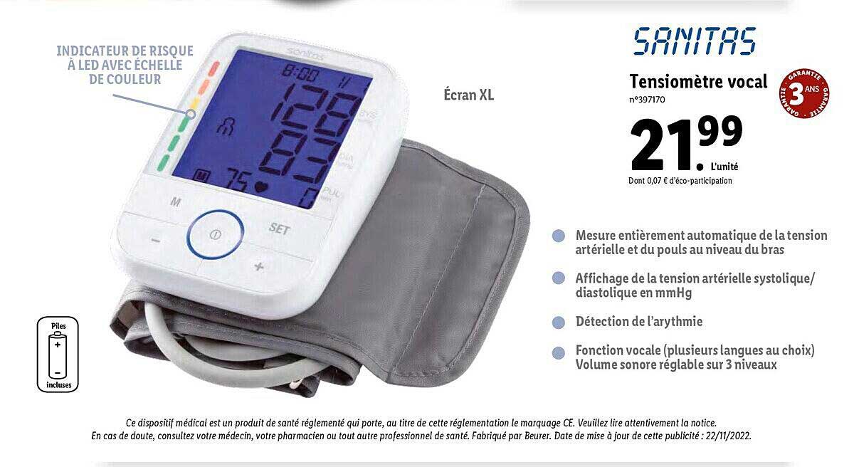 tensiomètre vocal sanitas
