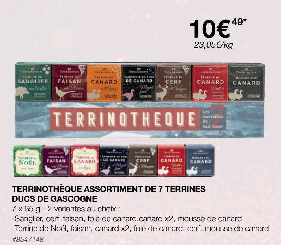 terrinothèque assortiment de 7 terrines ducs de gascogne