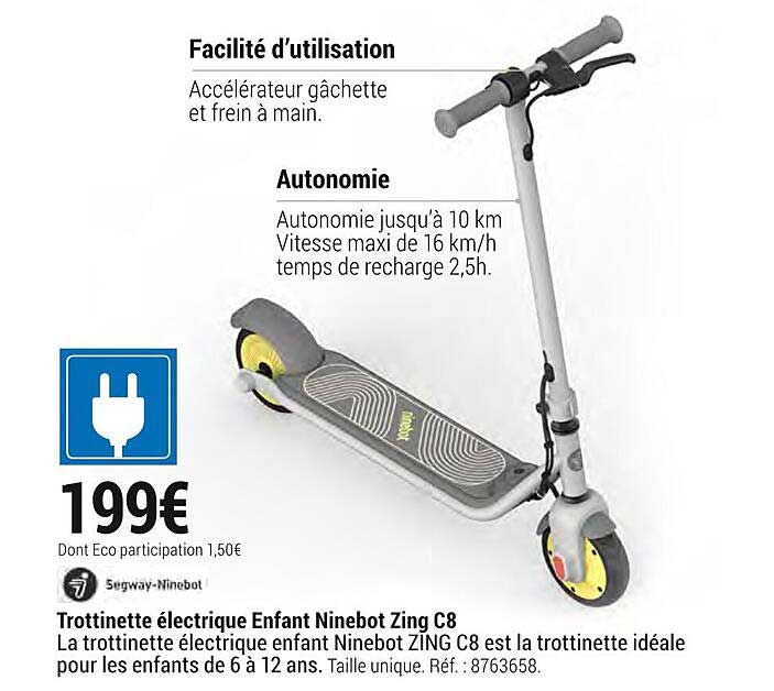 trottinette életrique enfant ninebot zing c8 segway-ninebot