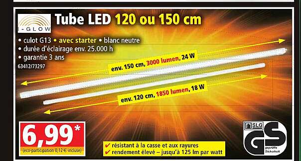 tube led 120 ou 150 cm i-glow