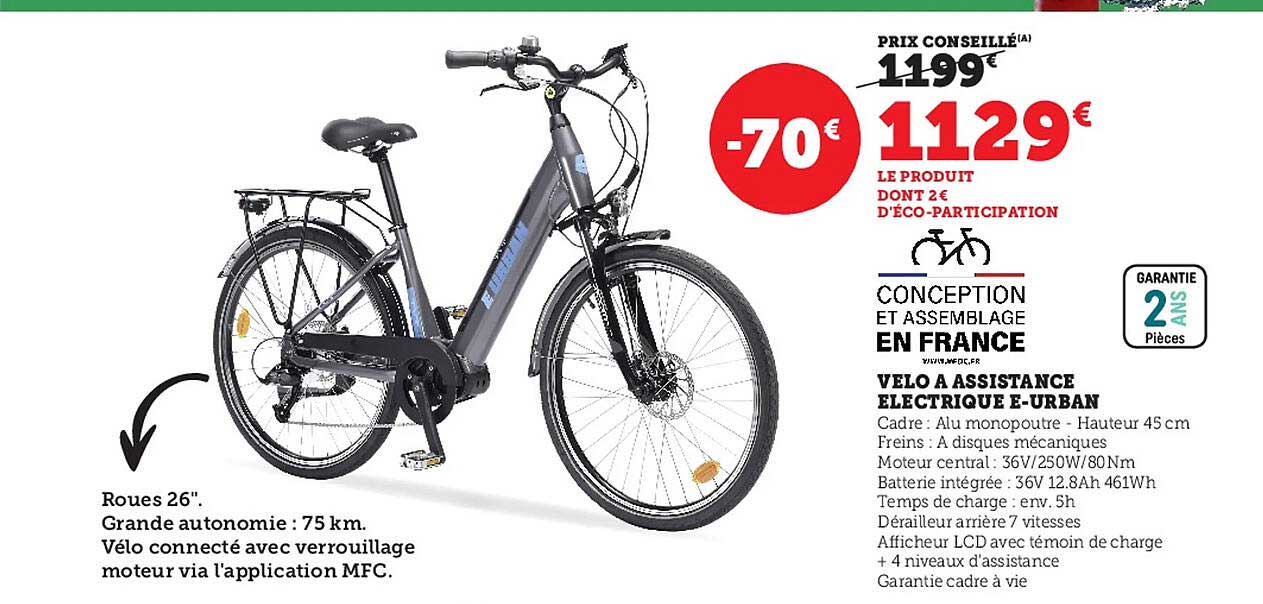 vélo à assistance électrique e-urban