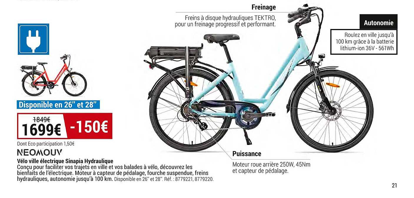 vélo ville électrique sinapia hydraulique neomouv