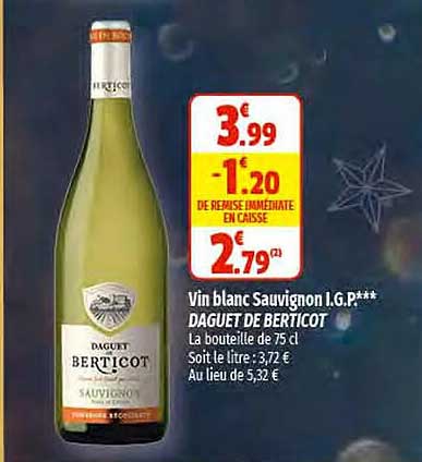 vin blanc sauvignon i.g.p. daguet de berticot