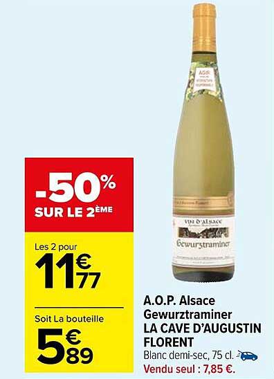 a.o.p. alsace gawurztraminer la cave d'augustin florent