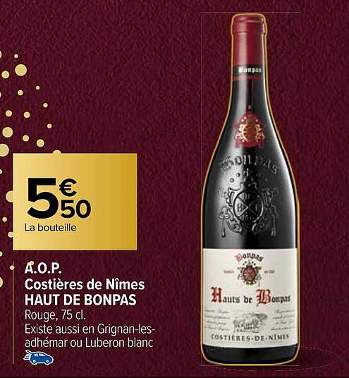 a.o.p. costières de nîmes haut de bonpas