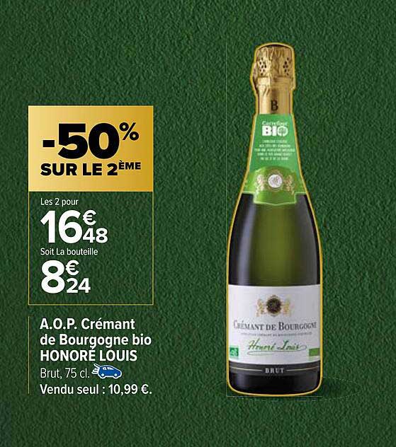 a.o.p. crémant de bourgogne bio honoré louis