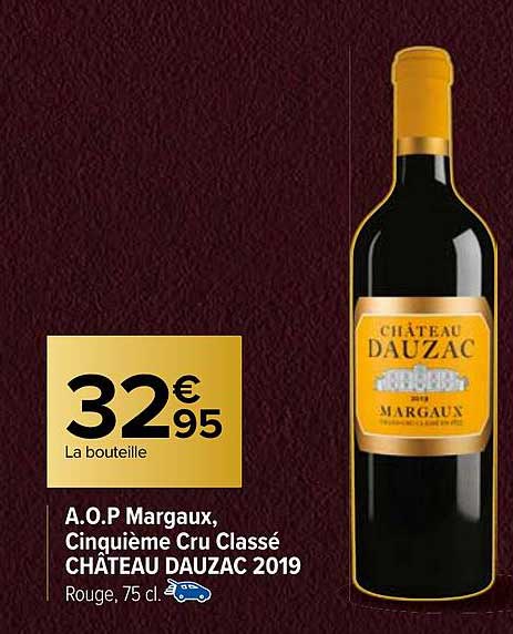 a.o.p. margaux, cinquième cru classé château dauzac 2019