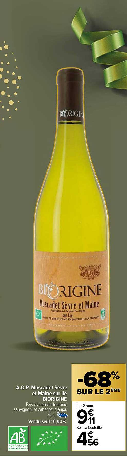 a.o.p. muscadet sèvre et maine sur lie biorigine