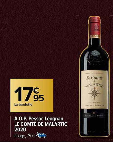 a.o.p. pessac léognan le comte de malartic 2020