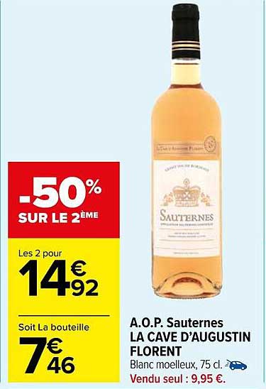 a.o.p. sauternes la cave d'augustin florent