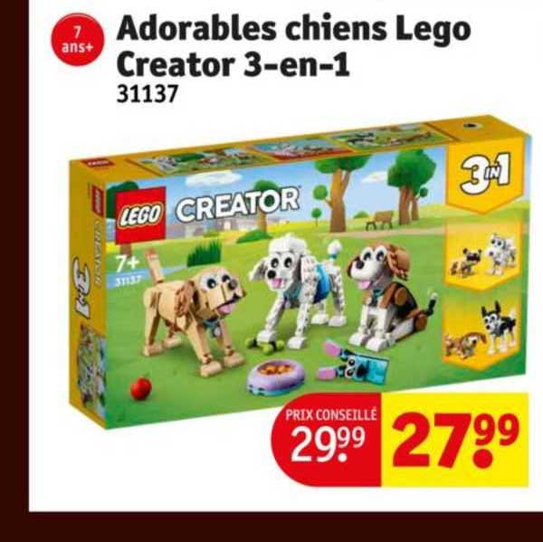 adorables chiens lego creator 3-en-1 31137