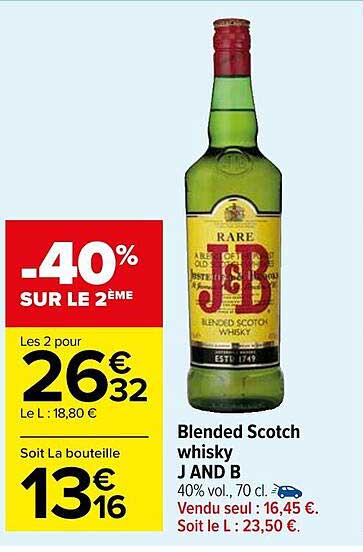 blended scotch whisky j and b