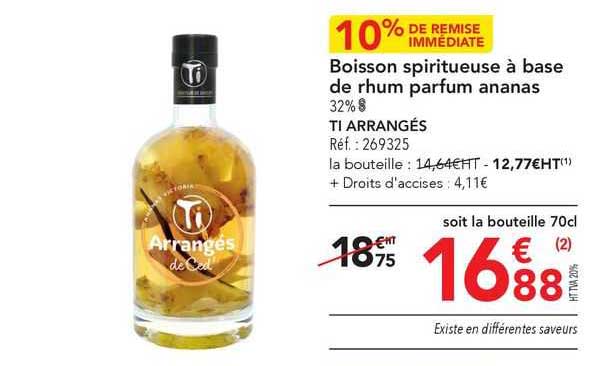 boisson spiritueuse à base de rhum parfum ananas ti arrangés